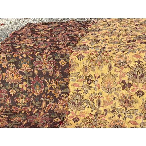 Vintage Tapestry Upholstery Fabric 72x54" Reversible Jacquard Brocade - Picture 7 of 8